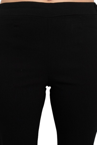 Hope & Harlow Mid Waist Side Button Millennium Ankle Pants - Black - Detail