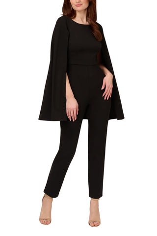 Adrianna Papell Crepe Jumpsuit_BLACK_front
