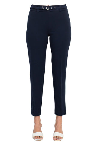 Hope & Harlow mid waist belted stretch crepe ankle pant_NAVY BLAZER_front