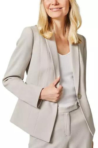 Kasper Notch Collar Seamed Jacket - SUMMER STRAW - Side