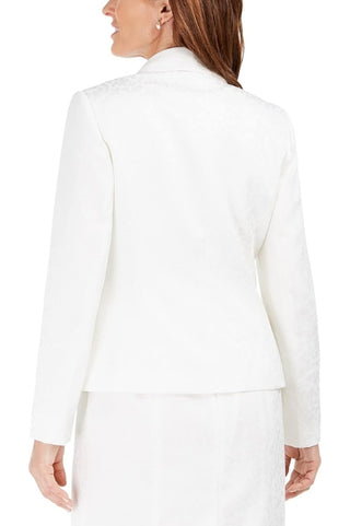 Kasper Shawl Collar Open Front Jacket - LILY WHITE - Back 