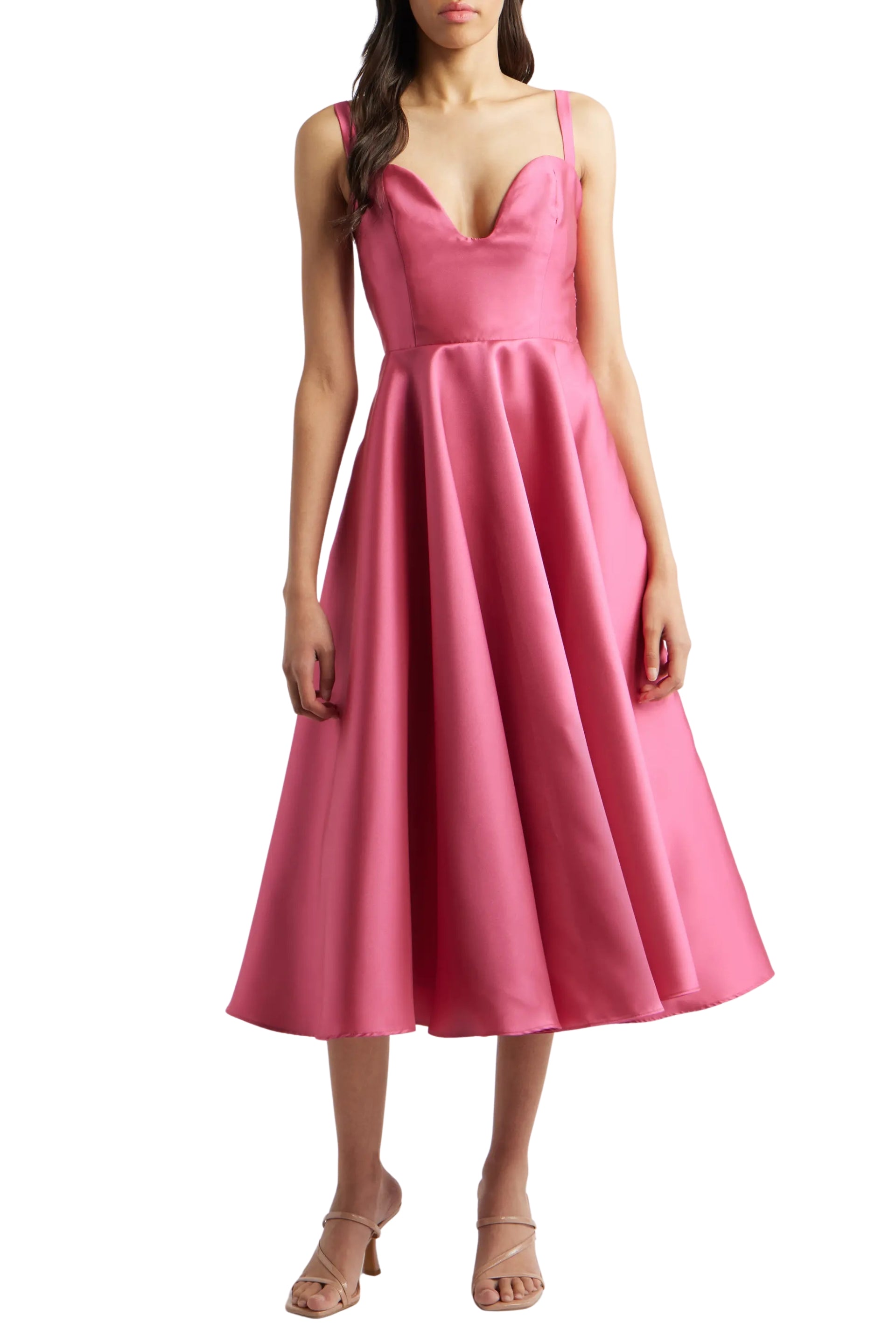 hutch corset dress Hutch Amara Corset Pleated Tulle Fit & Flare Midi Dress