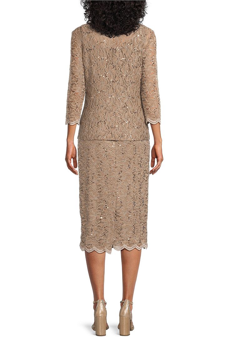 Alex Evenings Square Neck Sleeveless Bodycon Floral Lace Dress With Long Sleeve Open Front Lace Jacket | Available at Curated Brands in Los Angeles Alex Evenings Square Neck Sleeveless Bodycon Floral Lace Dress With Long Sleeve Open Front Lace Jacket | Available at Curated Brands in Los Angeles
