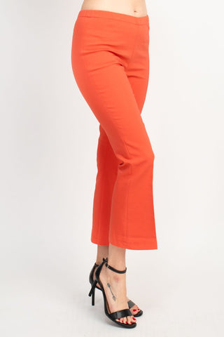Peace of Cloth Regan Crop Flare Stretch Cotton Pant_CORAL_Side