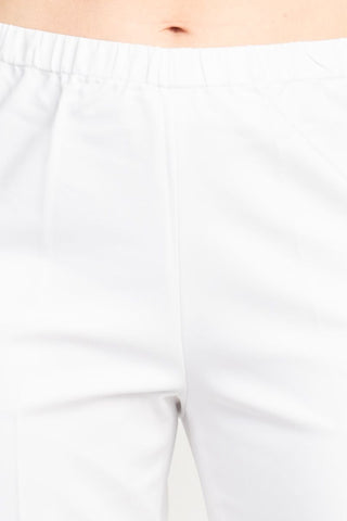 Peace of Cloth Regan Crop Flare Stretch Cotton Pant_WHITE_detailed
