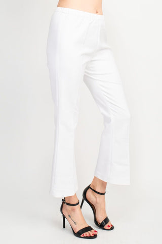 Peace of Cloth Regan Crop Flare Stretch Cotton Pant_WHITE_side