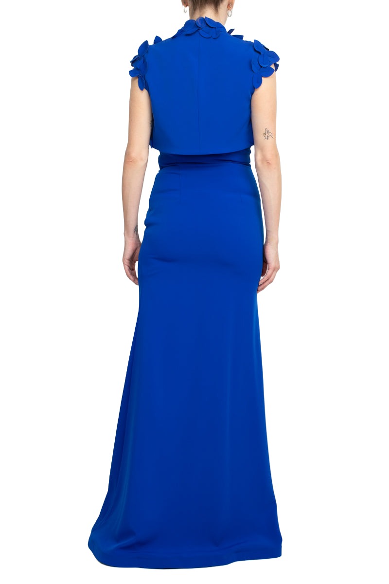 Alberto Makali Strapless Sweetheart Neck Mermaid Scuba Gown with Matching Bolero| Available at Curated Brands in Los Angeles Alberto Makali Strapless Sweetheart Neck Mermaid Scuba Gown with Matching Bolero| Available at Curated Brands in Los Angeles
