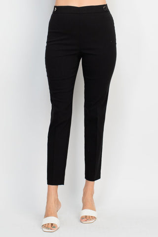 Counterparts banded mid waist slim leg stretch crepe pant
