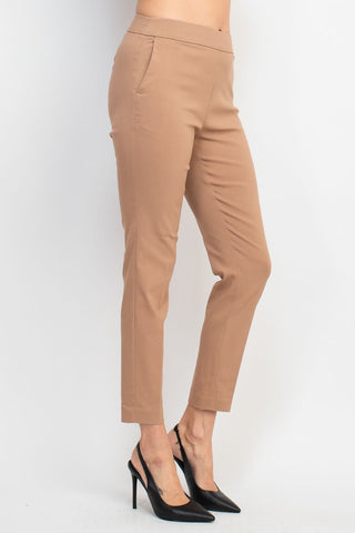 Counterparts Banded Mid Waist Slim Leg Stretch Crepe Pant - Rawnumber - Side