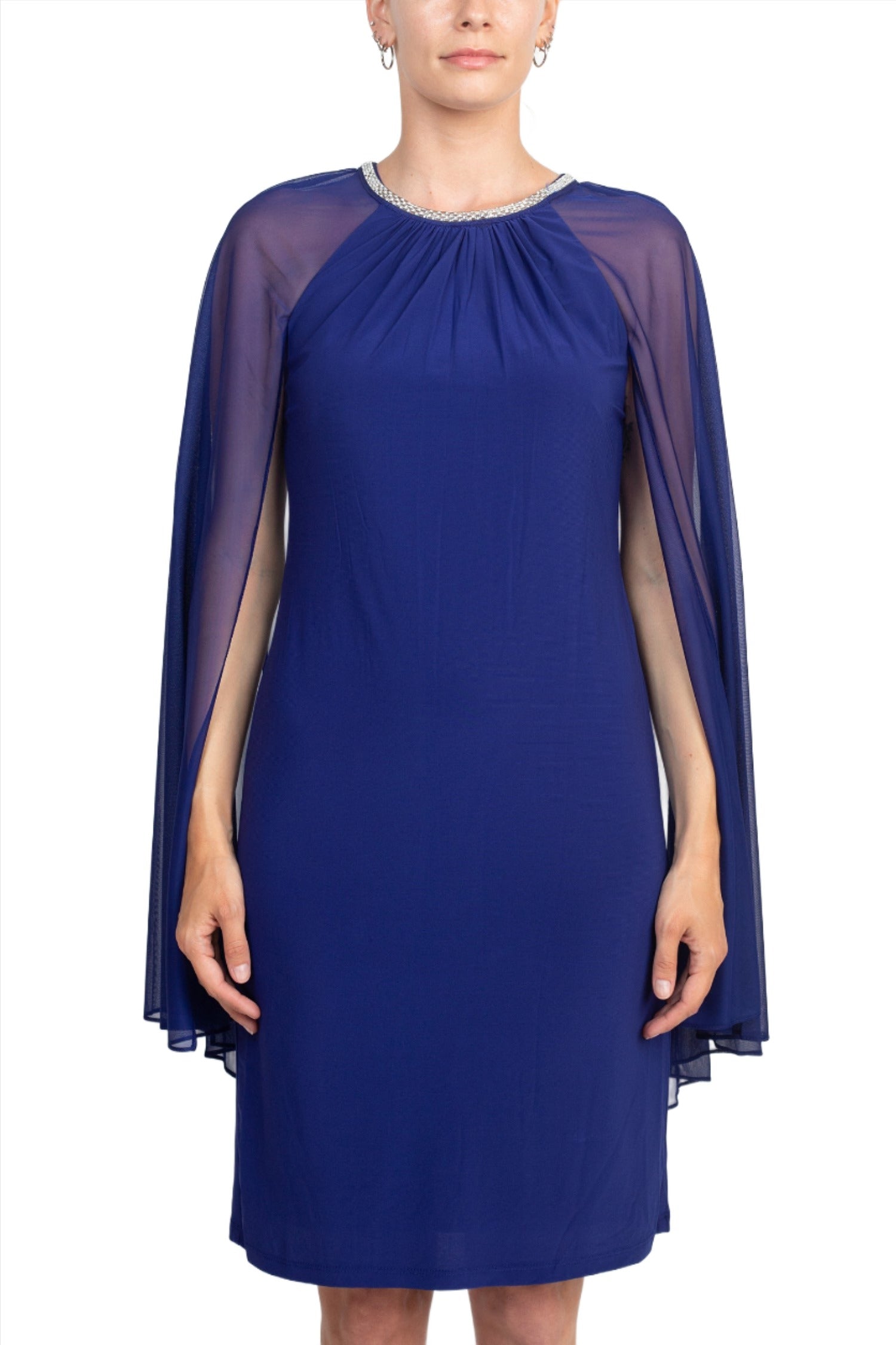 r&m richards royal blue dress Royal Blue R And M Richards Gowns R M Richards Royal Blue Cold Shoulder Beaded Neckline Dress