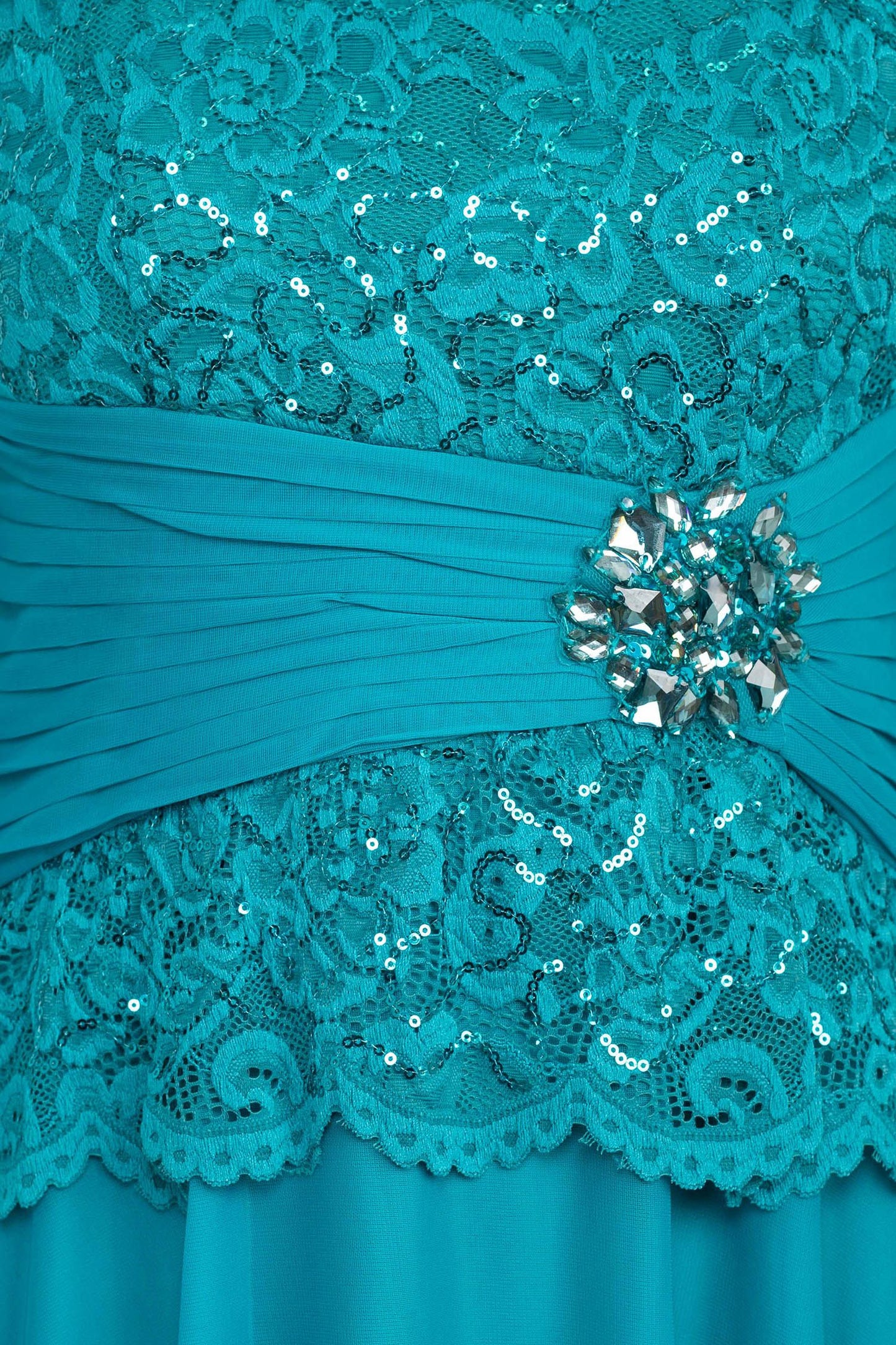 Chiffon Layered Dress with Sequin Lace Bodice 413