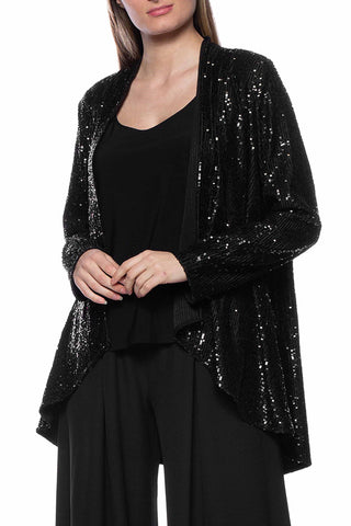 Marina sequin tank & jacket  BLACK - FRONT 