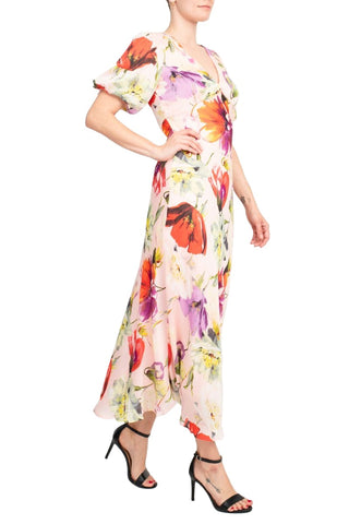 Taylor Poly Stripe Satin Maxi-Flamingo Pink_Side View