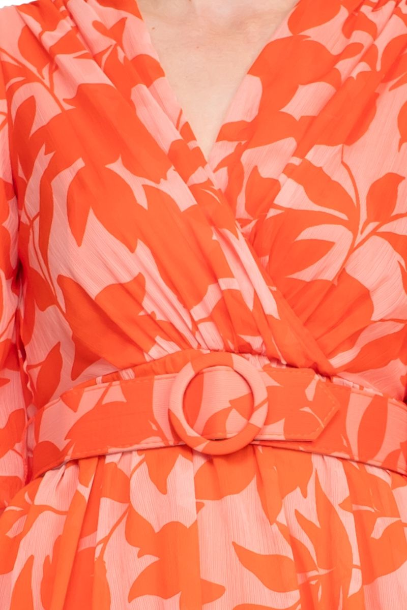 Taylor Printed Chiffon Belted Fit and Flare Dress | Available at Curated Brands in Los Angeles Taylor Printed Chiffon Belted Fit and Flare Dress | Available at Curated Brands in Los Angeles