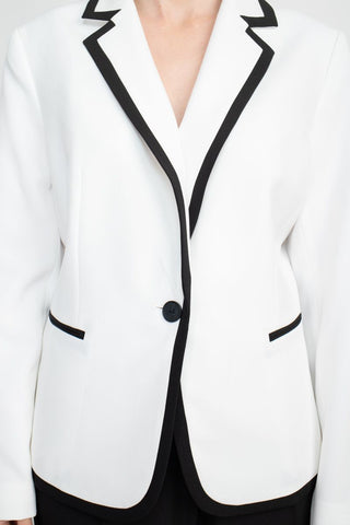 Le Suit Notched Collar One Button Closure Contrast Trim with Matching Pant
