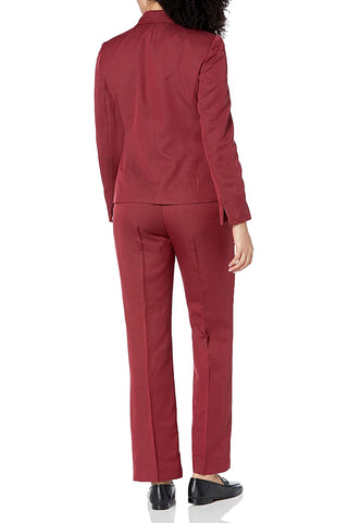 Le Suit Notched Collar 3 Button Closure Long Sleeve Jacket with Mid Waist Zipper Hook & Eye Closure Pant Two Piece Set