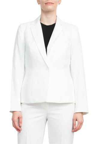 Le Suit Notched Collar 1 Button Jacket with Button Hook Zipper Closure Pants (Two Piece Set) - VANILLA ICE - Front view