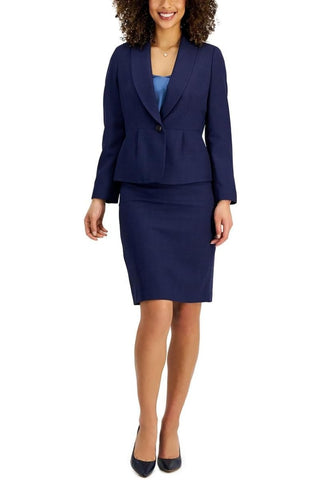 Le Suit Jacket Skirt Suit - BRIGHT NAVY - Front 