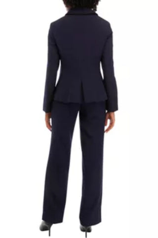 Le Suit Crepe Framed Button Up Jacket and Pants Set