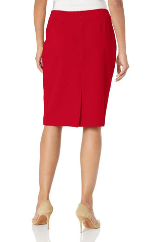 Le Suit Seamed Jacket & Slim Skirt Set - CHERRY - Skirt Back 