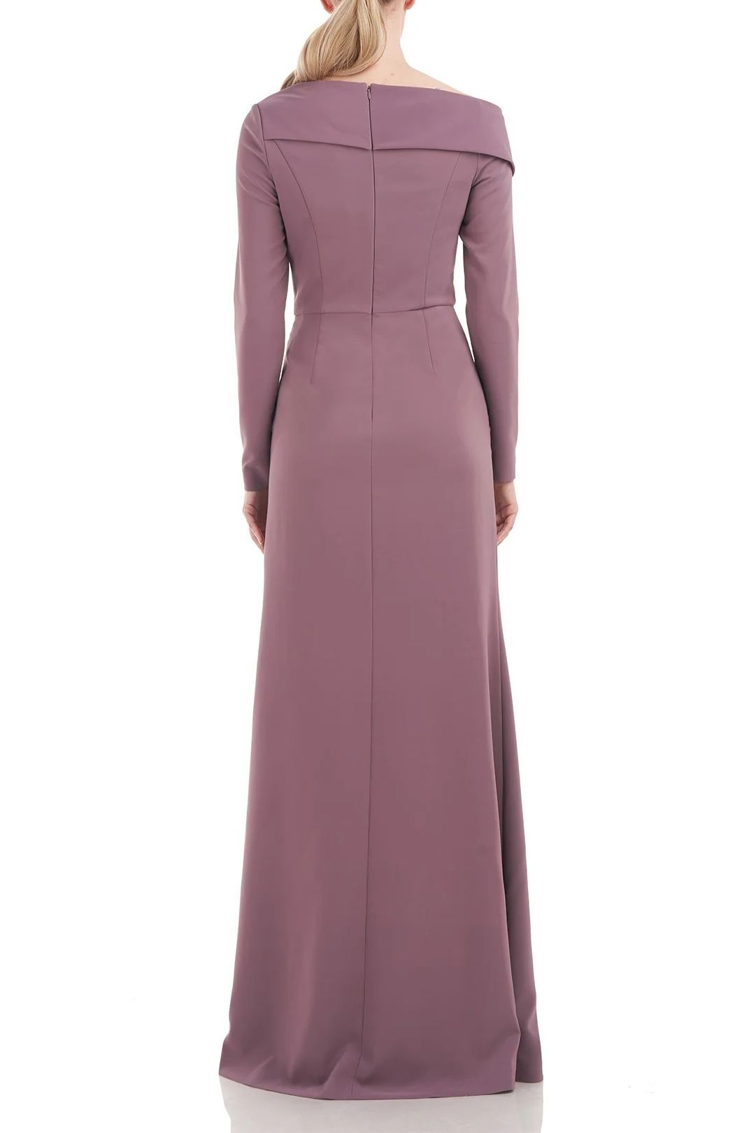 Kay Unger Asymmetrical Draped Neckline Long Sleeve Bodycon Zipper Back Curated Brands Kay Unger Asymmetrical Draped Neckline Long Sleeve Bodycon Zipper Back Curated Brands