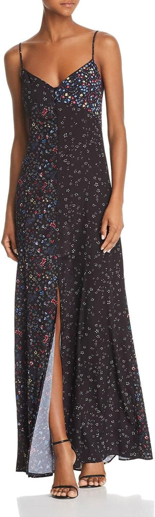 French Connection Spaghetti Strap Button Front Detail Floral Print Polyester Maxi Dress