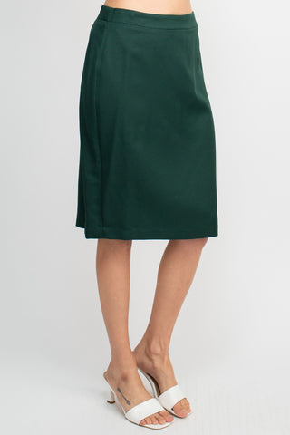 John Meyer Collection Notched Collar 2 Button Long Sleeve Slit Back Crepe Skirt Set