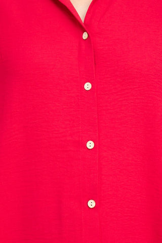 Counterparts collared 3/4 sleeve solid button down shirt_MAGENTA_detailed 