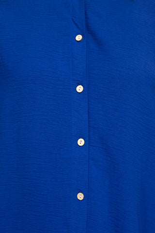 Counterparts collared 3/4 sleeve solid button down shirt_SURF THE WEB_detailed view