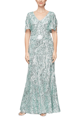 alex evenings ice sage dress Alex Evenings Eleanor Sweetheart Neck Dress Champagne / 14