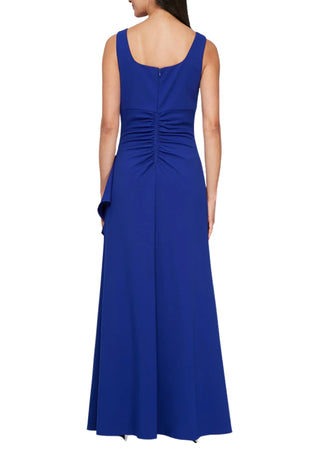 Alex Evenings Sleeveless Embellished Square Neckline Cascade Ruffled Skirt Dress with Bolero Jacket (Petite)