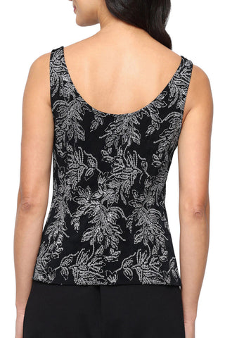 Alex Evenings Two-Piece Twinset Scoop Neckline Sleeveless Tank Top with Matching Short Open-Front Bolero Jacket