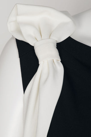 SL Fashion Boat Neck Sleeveless Contract Bow Shoulder Detail Scuba Dress