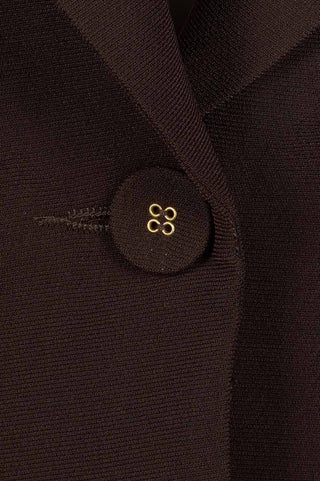 Danillo Notched Collar One Button Long Sleeve Gabardine Blazer