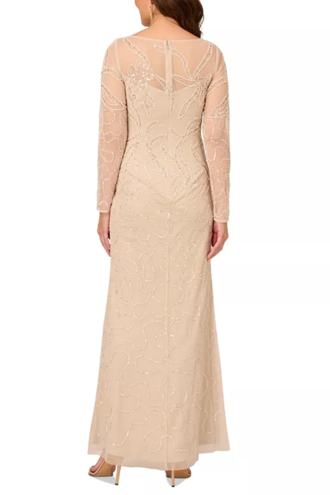 Adrianna Papell Women's Beaded Long-Sleeve Gown Adrianna Papell Women's Beaded Long-Sleeve Gown
