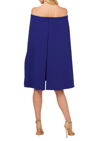 adrianna papell off shoulder cape dress Adrianna Papell Off Shoulder Cape Dress