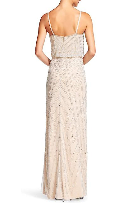 spaghetti strap mesh blouson bridesmaid dress Spaghetti Strap Mesh Cross Waist Bridesmaid Dress