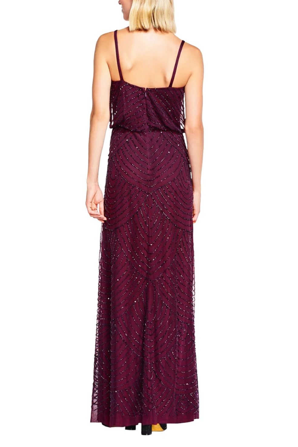 spaghetti strap mesh blouson bridesmaid dress Spaghetti Strap Mesh Blouson Bridesmaid Dress