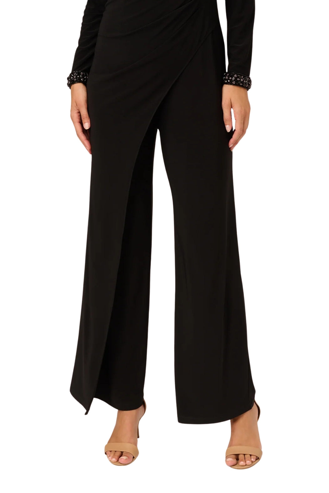 Adrianna Papell jersey asymmetric neck jumpsuit at Curated Brands