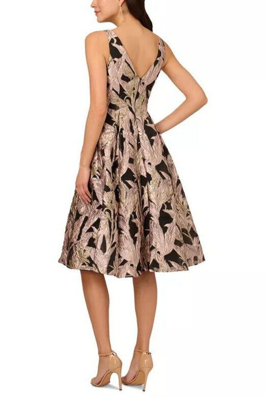 Adrianna Papell Fit & Flare Metallic Jacquard Dress Adrianna Papell Fit & Flare Metallic Jacquard Dress