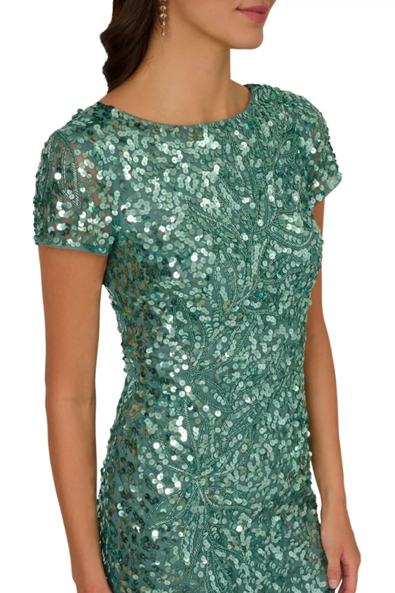 adrianna papell green sequin dress Buy Adrianna Papell Green Beaded Flutter Sleeve Dress from Next USA