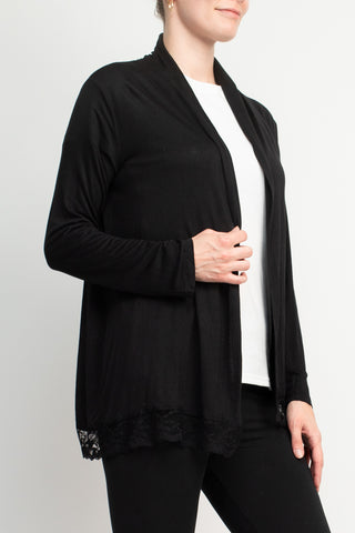 Anne Rose Open Front Long Sleeve Rayon Cardigan