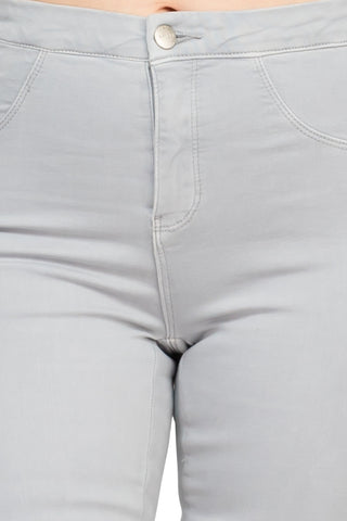 Cenia MId Waist Pockets Stretched Denim Pants