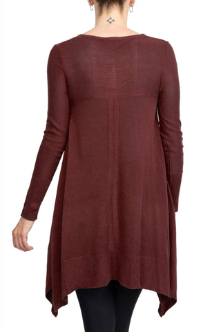 Cupio V-Neck Long Sleeve High Low Hem Top Available at Curated