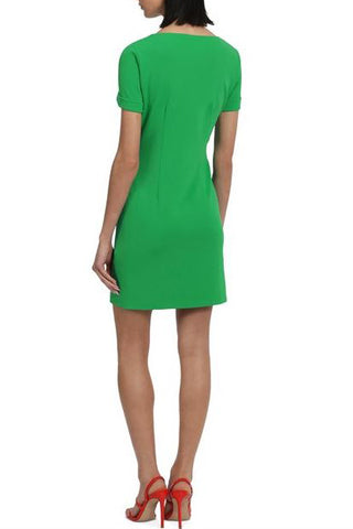 Donna Morgan Sleeve Scuba Crepe Dress with Zipper Detail