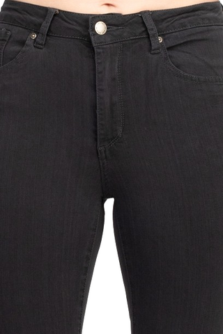 Velvet Heart Mid Waist Skinny Jeans Stretch Button & Zipper Fly Closure Denim Pants with Pockets - Velvet Grey - Detail