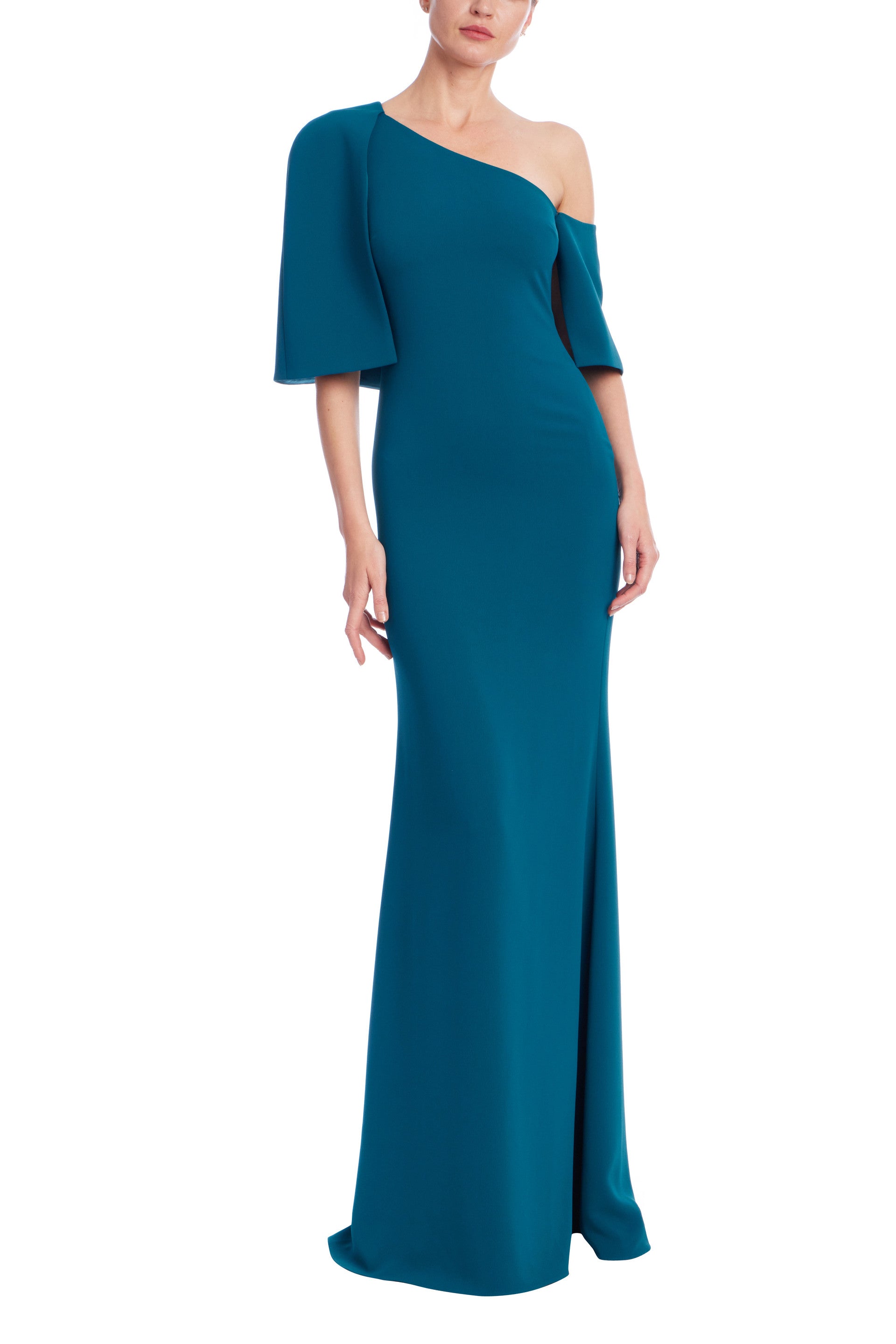 badgley mischka asymmetrical dress Jewel Badgley Mischka Women's Asymmetric Belted Floral Print Gown