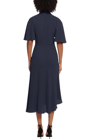 Maggy London Twist Neck Front Detail Bodice Dress - Navy - Back