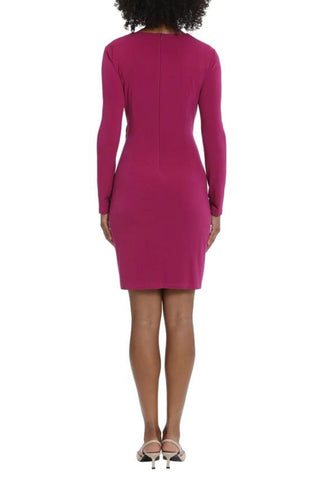 Maggy London Long Sleeve Twisted-Waist Wrap Dress - Orchid - Back