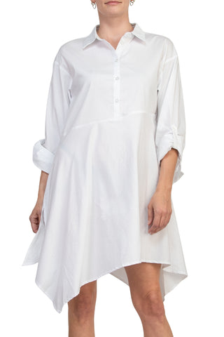 Cupio Shirt Dress - BRIGHT WHITE - Front View